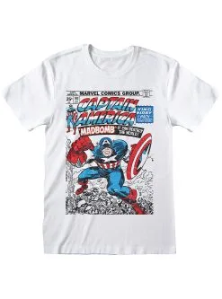 Funidelia Captain America Comics T-Shirt Voor Volwassenen - Marvel