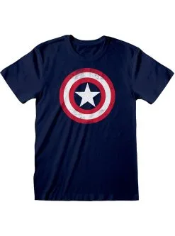 Funidelia Captain America Logo T-shirt Voor Heren In Blauw - The Avengers