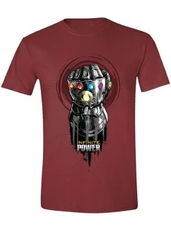 Funidelia Thanos Infinity Gauntlet T-Shirt Voor Mannen In Het Kastanjebruin - Avengers Infinity War