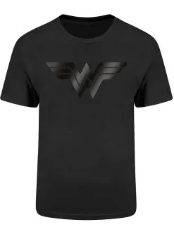 Funidelia Wonder Woman Logo T-Shirt Voor Volwassenen In Het Zwart